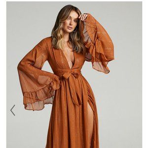 Showpo Dangerous Woman Maxi Dress size 2 orange